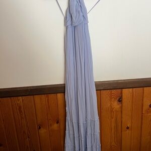 Hollister Light Blue Halter Maxi Dress